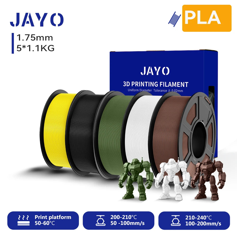 JAYO 5.5KG 3D PETG/PLA/PLA PLUS Printer Filament 1.75mm 100% No Bubble non-toxic 3D Printing Materials for 3D Printer & 3D Pen