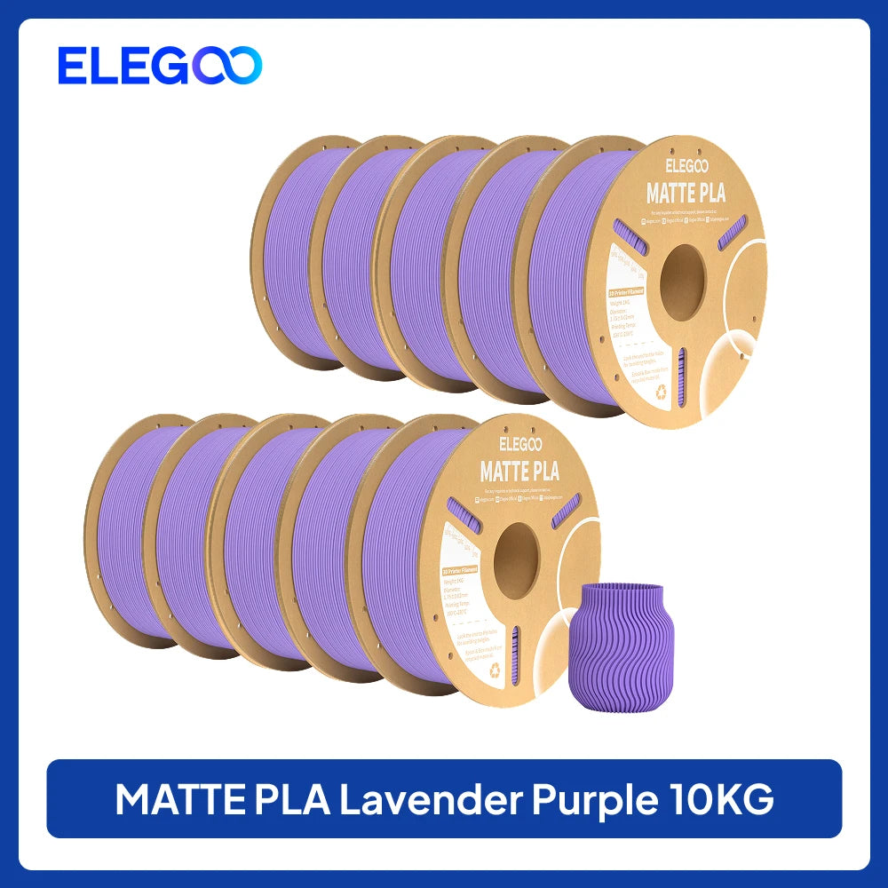ELEGOO Matte Filament PLA 1KG for FDM 3D Printer PLA Elegoo 3D Printer Filament Dimensional Accuracy +/- 0.02mm