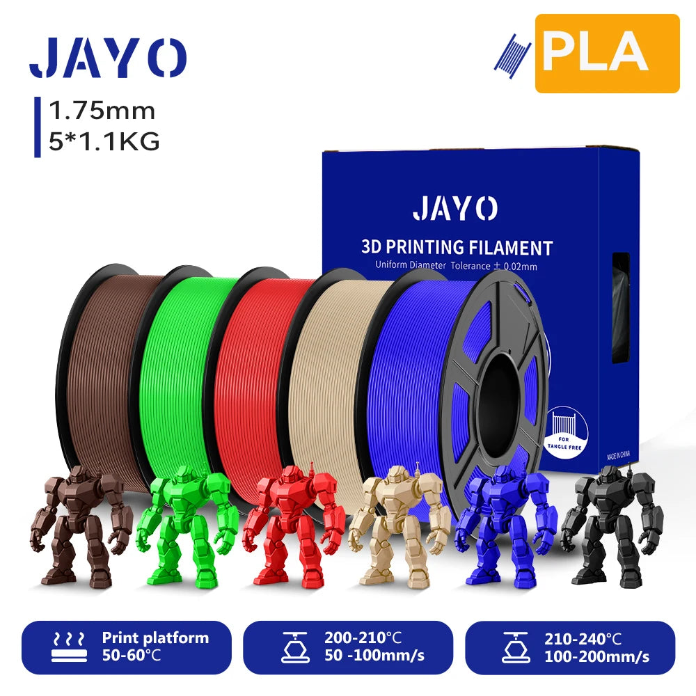 JAYO 5.5KG 3D PETG/PLA/PLA PLUS Printer Filament 1.75mm 100% No Bubble non-toxic 3D Printing Materials for 3D Printer & 3D Pen