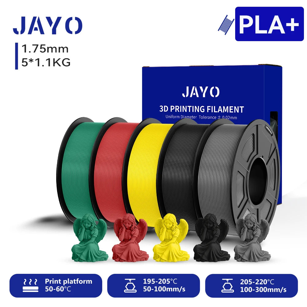 JAYO 5.5KG 3D PETG/PLA/PLA PLUS Printer Filament 1.75mm 100% No Bubble non-toxic 3D Printing Materials for 3D Printer & 3D Pen