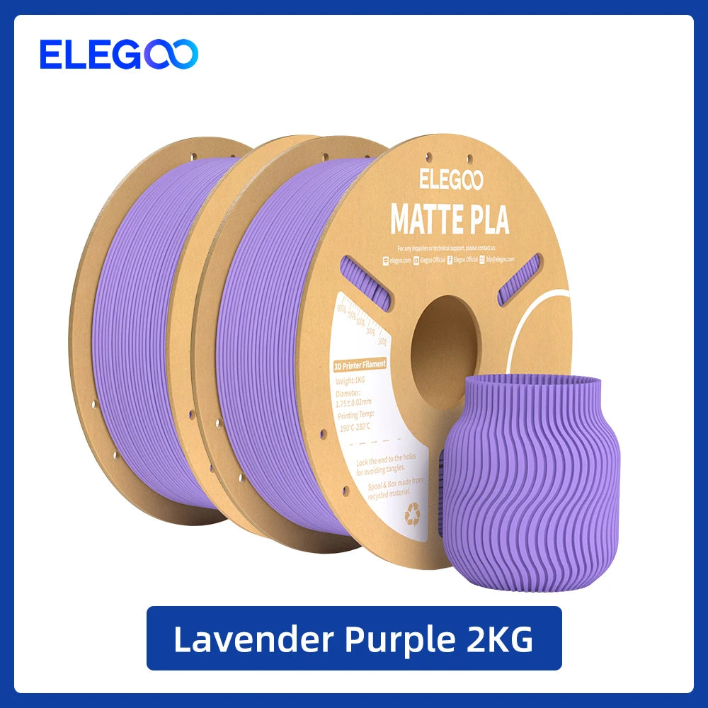 ELEGOO Matte Filament PLA 1KG for FDM 3D Printer PLA Elegoo 3D Printer Filament Dimensional Accuracy +/- 0.02mm