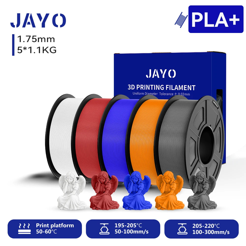 JAYO 5.5KG 3D PETG/PLA/PLA PLUS Printer Filament 1.75mm 100% No Bubble non-toxic 3D Printing Materials for 3D Printer & 3D Pen