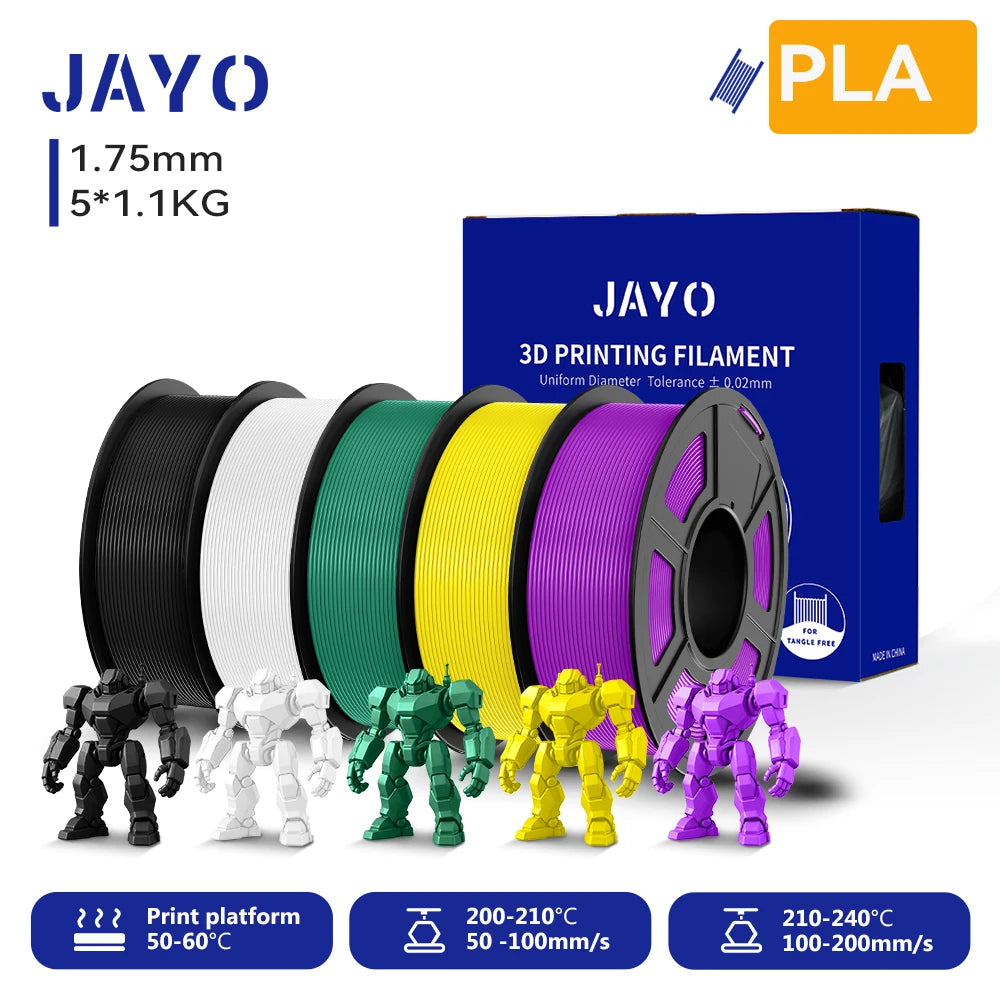 JAYO 5.5KG 3D PETG/PLA/PLA PLUS Printer Filament 1.75mm 100% No Bubble non-toxic 3D Printing Materials for 3D Printer & 3D Pen