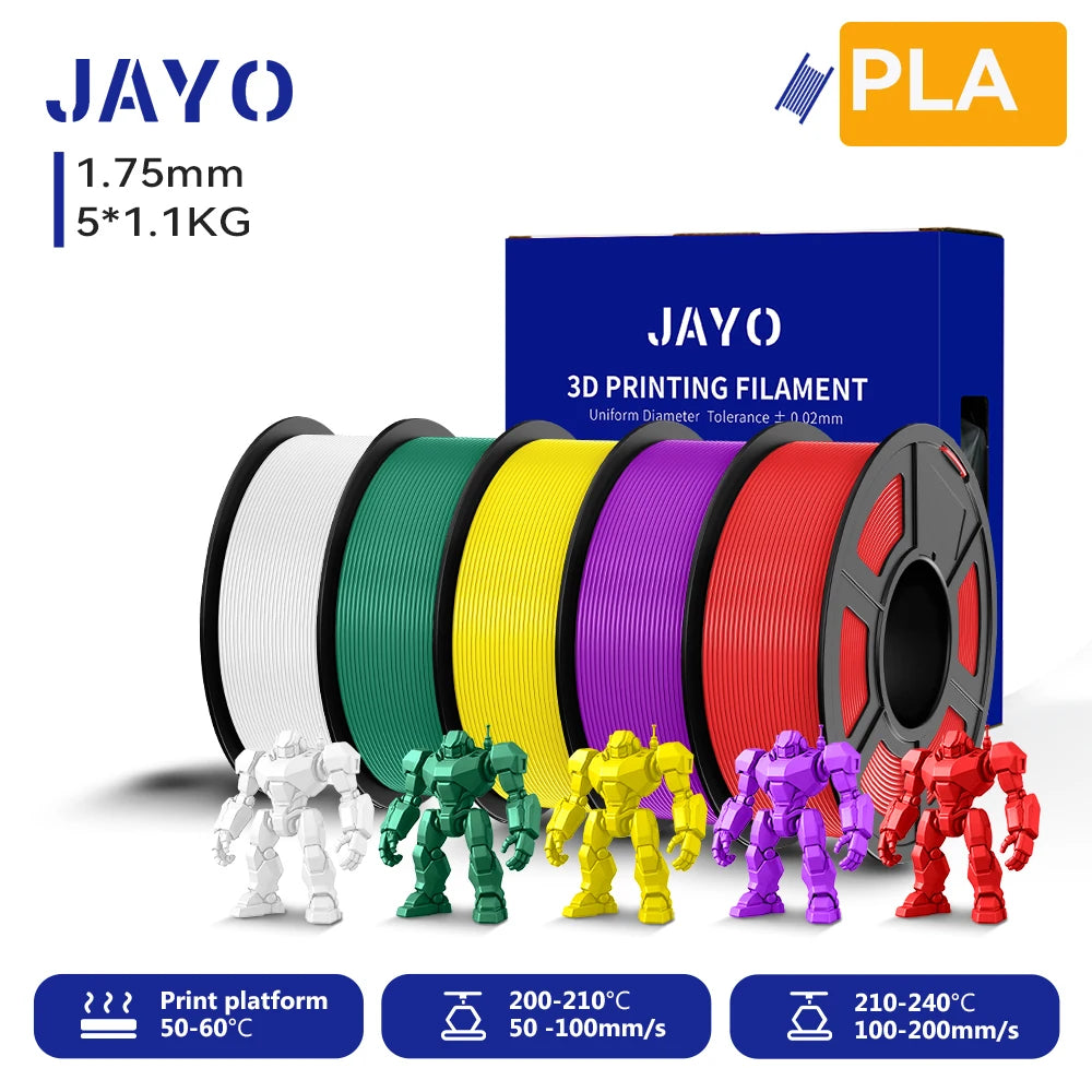 JAYO 5.5KG 3D PETG/PLA/PLA PLUS Printer Filament 1.75mm 100% No Bubble non-toxic 3D Printing Materials for 3D Printer & 3D Pen