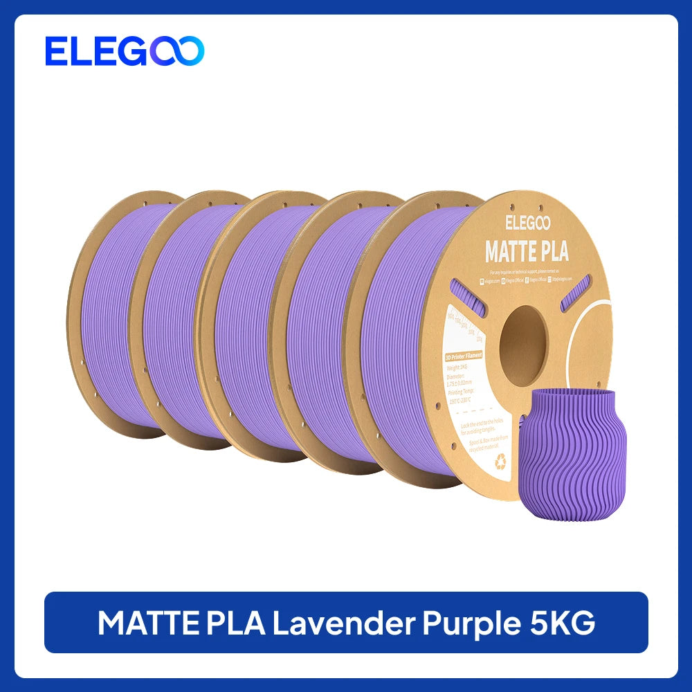 ELEGOO Matte Filament PLA 1KG for FDM 3D Printer PLA Elegoo 3D Printer Filament Dimensional Accuracy +/- 0.02mm