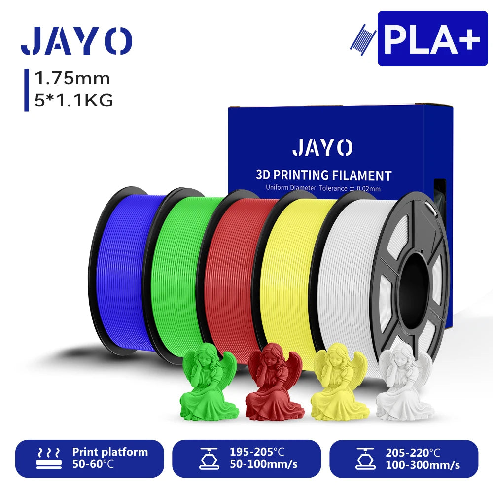 JAYO 5.5KG 3D PETG/PLA/PLA PLUS Printer Filament 1.75mm 100% No Bubble non-toxic 3D Printing Materials for 3D Printer & 3D Pen