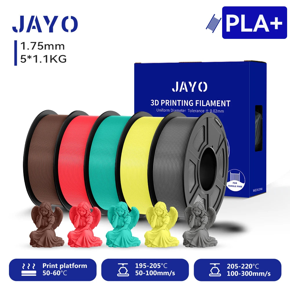 JAYO 5.5KG 3D PETG/PLA/PLA PLUS Printer Filament 1.75mm 100% No Bubble non-toxic 3D Printing Materials for 3D Printer & 3D Pen