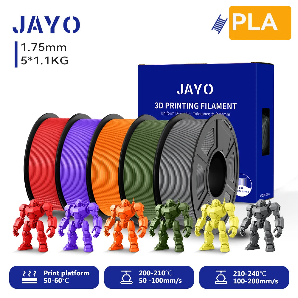 JAYO 5.5KG 3D PETG/PLA/PLA PLUS Printer Filament 1.75mm 100% No Bubble non-toxic 3D Printing Materials for 3D Printer & 3D Pen