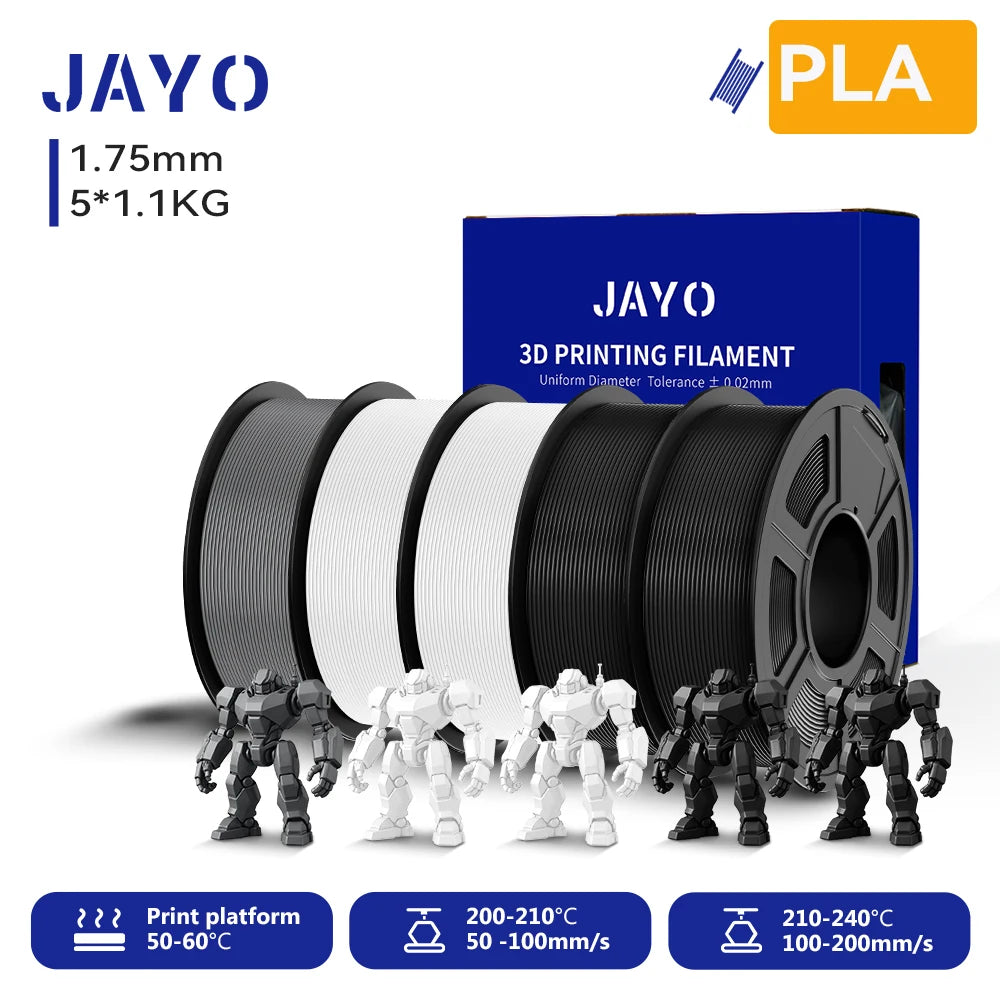 JAYO 5.5KG 3D PETG/PLA/PLA PLUS Printer Filament 1.75mm 100% No Bubble non-toxic 3D Printing Materials for 3D Printer & 3D Pen