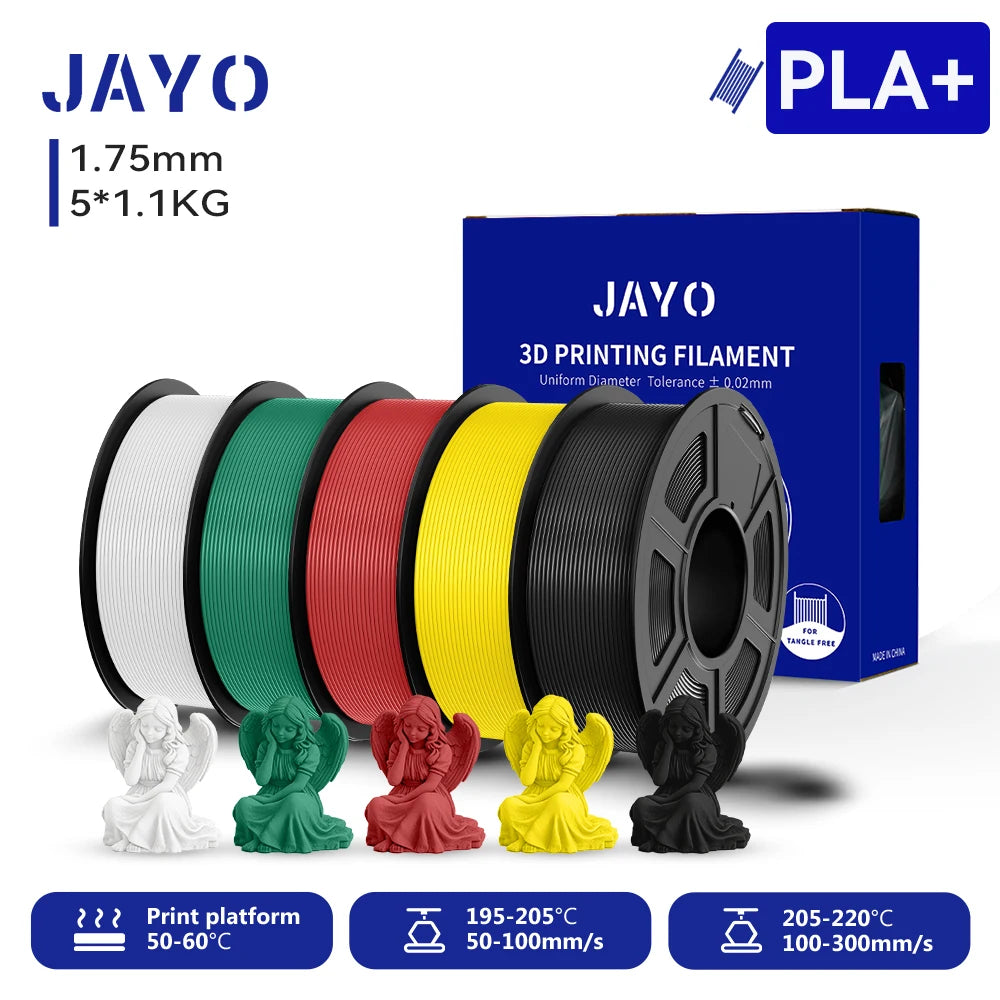 JAYO 5.5KG 3D PETG/PLA/PLA PLUS Printer Filament 1.75mm 100% No Bubble non-toxic 3D Printing Materials for 3D Printer & 3D Pen