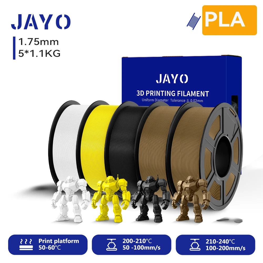 JAYO 5.5KG 3D PETG/PLA/PLA PLUS Printer Filament 1.75mm 100% No Bubble non-toxic 3D Printing Materials for 3D Printer & 3D Pen