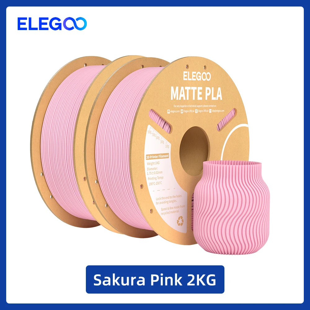 ELEGOO Matte Filament PLA 1KG for FDM 3D Printer PLA Elegoo 3D Printer Filament Dimensional Accuracy +/- 0.02mm
