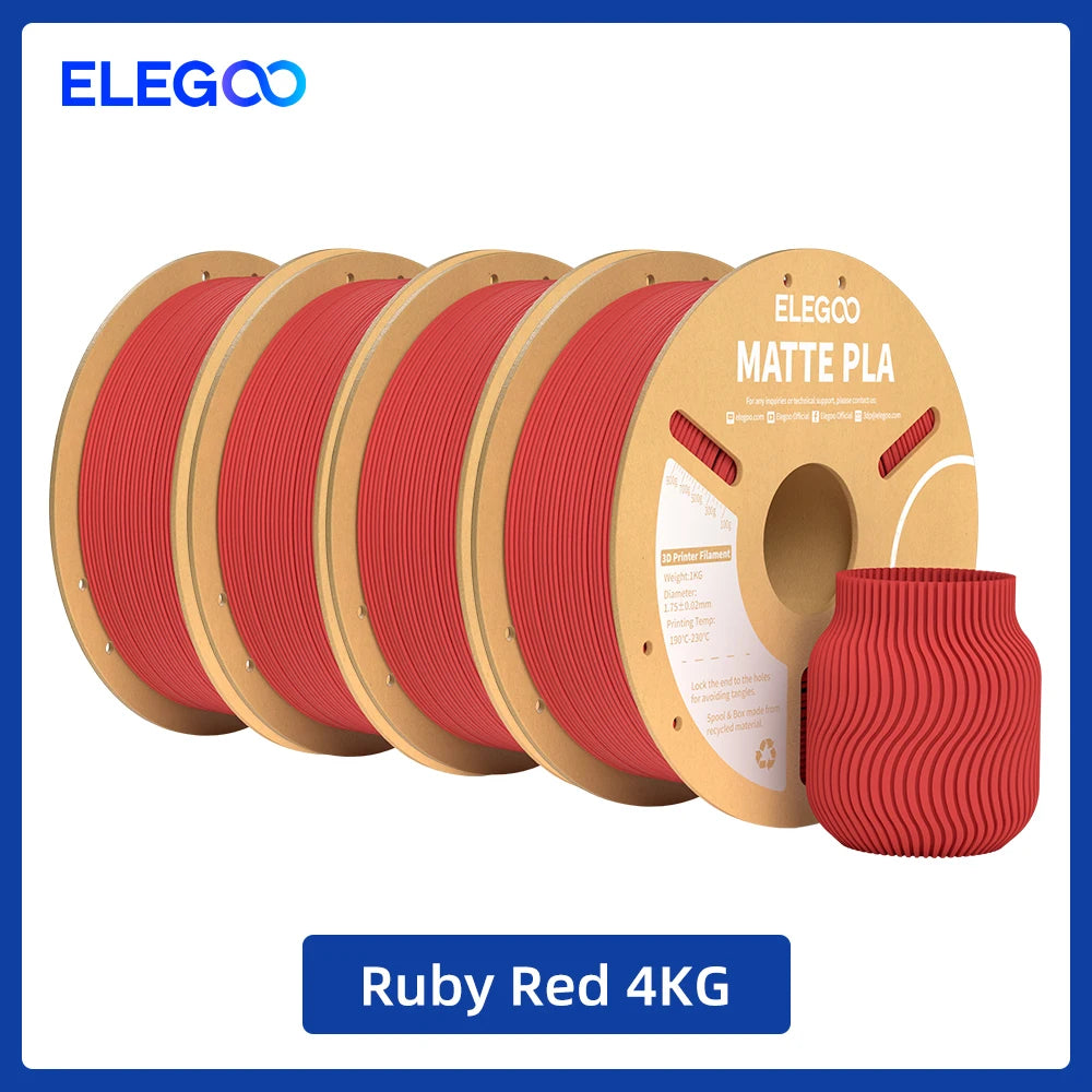 ELEGOO Matte Filament PLA 1KG for FDM 3D Printer PLA Elegoo 3D Printer Filament Dimensional Accuracy +/- 0.02mm