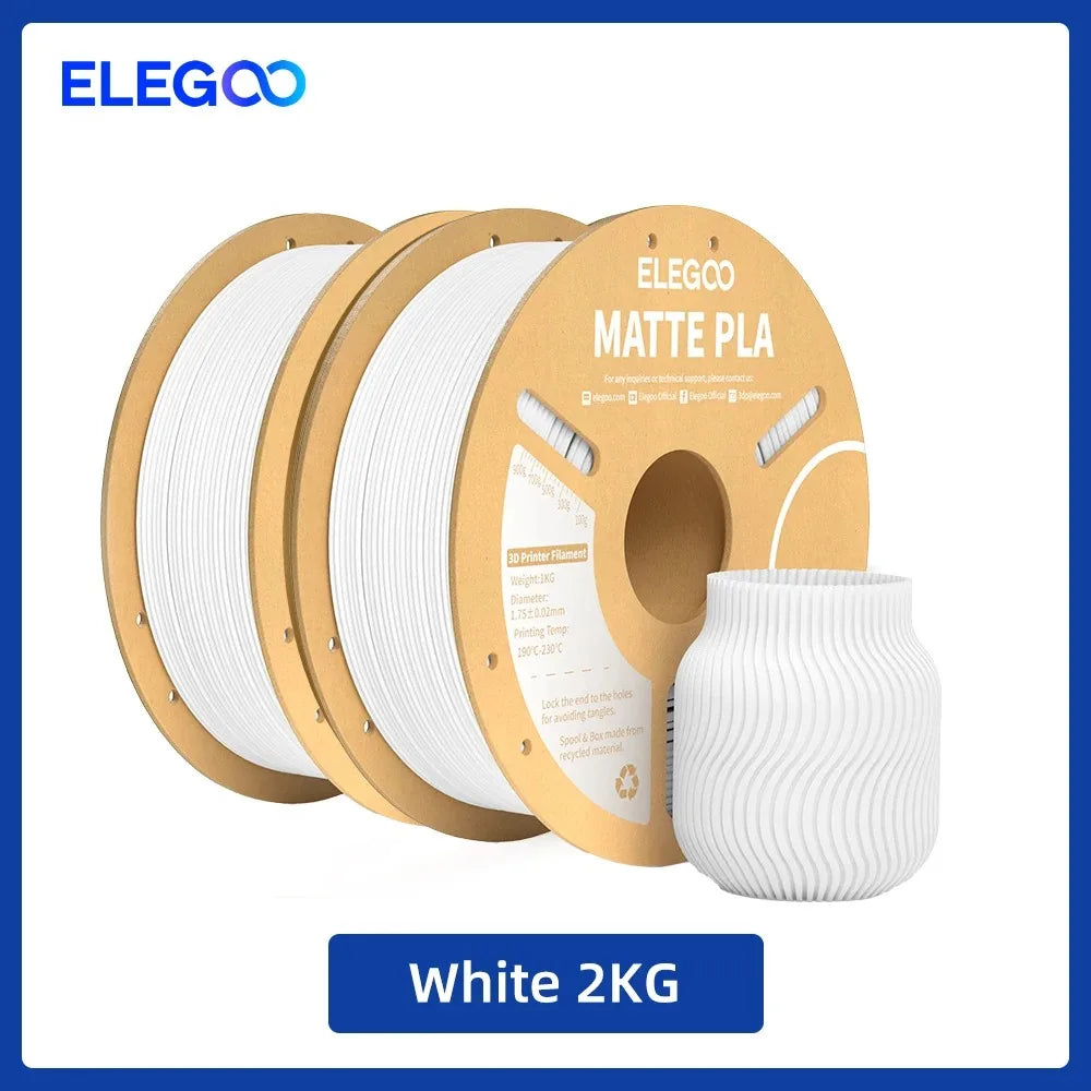 ELEGOO Matte Filament PLA 1KG for FDM 3D Printer PLA Elegoo 3D Printer Filament Dimensional Accuracy +/- 0.02mm