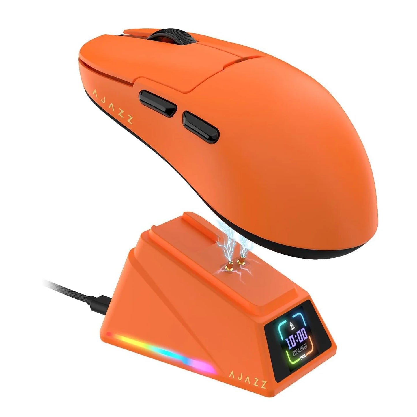 A.JAZZ AJ159APEX 8Khz Wireless Gaming Mouse Ultralight 56g with Magnetic Screen Charging Dock 42000DPI PAW3950 Sensor Tri Mode B