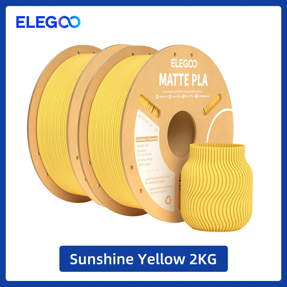 ELEGOO Matte Filament PLA 1KG for FDM 3D Printer PLA Elegoo 3D Printer Filament Dimensional Accuracy +/- 0.02mm