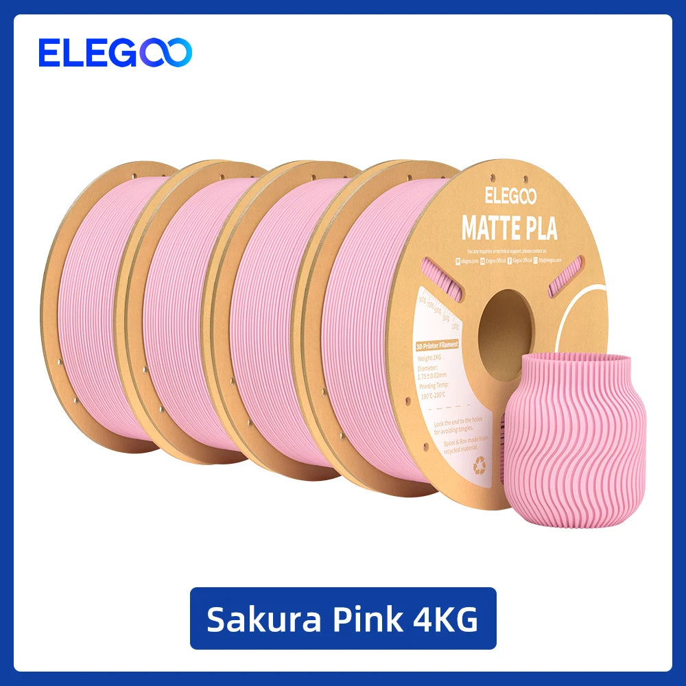 ELEGOO Matte Filament PLA 1KG for FDM 3D Printer PLA Elegoo 3D Printer Filament Dimensional Accuracy +/- 0.02mm