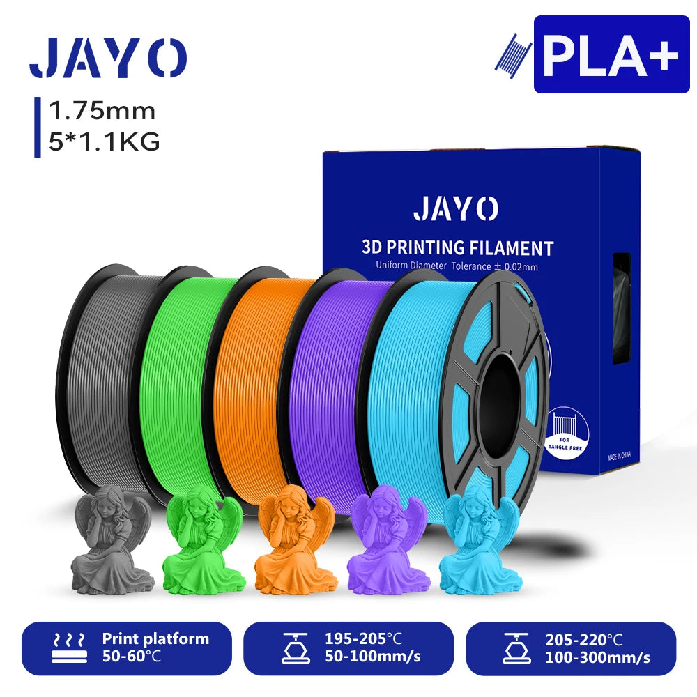 JAYO 5.5KG 3D PETG/PLA/PLA PLUS Printer Filament 1.75mm 100% No Bubble non-toxic 3D Printing Materials for 3D Printer & 3D Pen