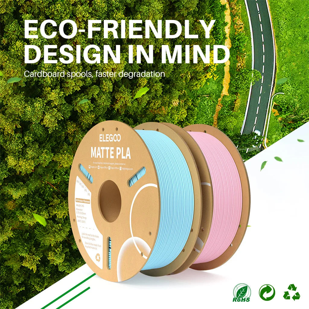 ELEGOO Matte Filament PLA 1KG for FDM 3D Printer PLA Elegoo 3D Printer Filament Dimensional Accuracy +/- 0.02mm