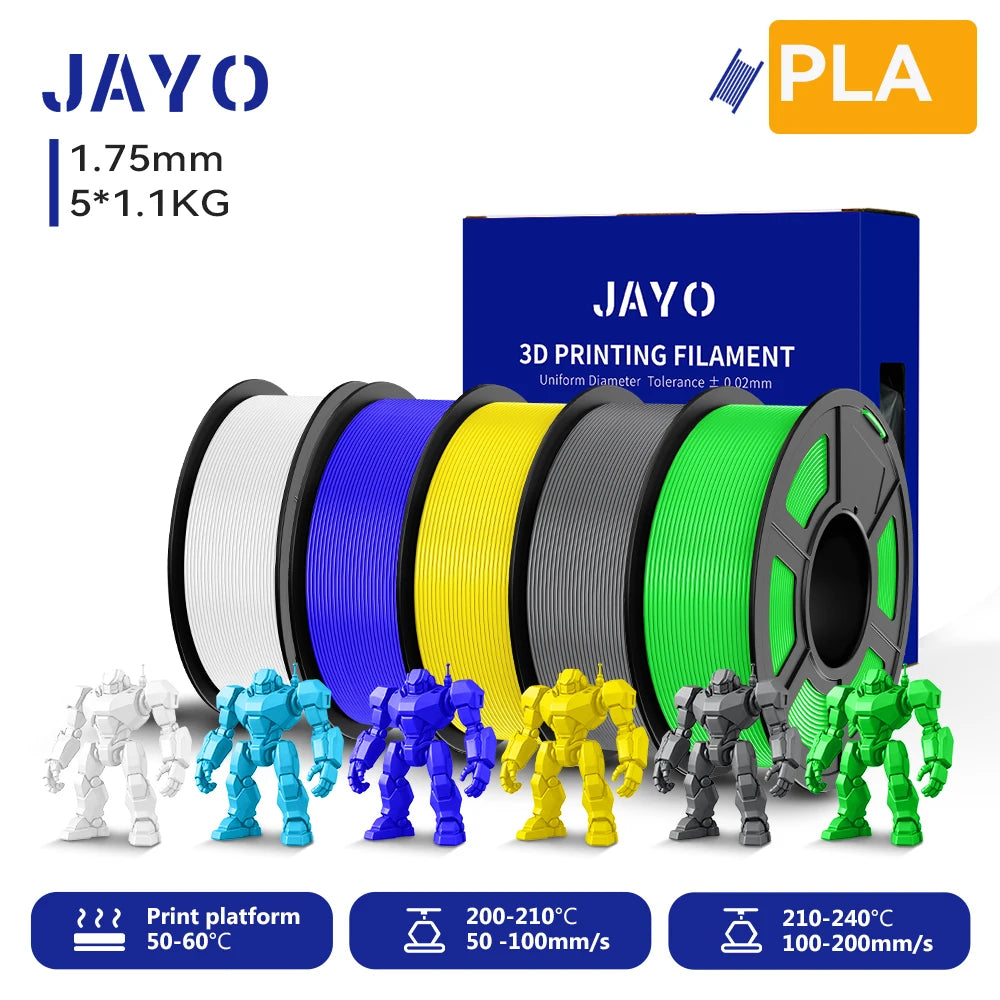 JAYO 5.5KG 3D PETG/PLA/PLA PLUS Printer Filament 1.75mm 100% No Bubble non-toxic 3D Printing Materials for 3D Printer & 3D Pen