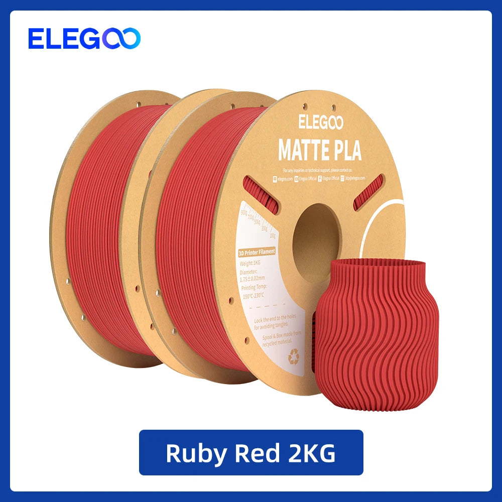 ELEGOO Matte Filament PLA 1KG for FDM 3D Printer PLA Elegoo 3D Printer Filament Dimensional Accuracy +/- 0.02mm