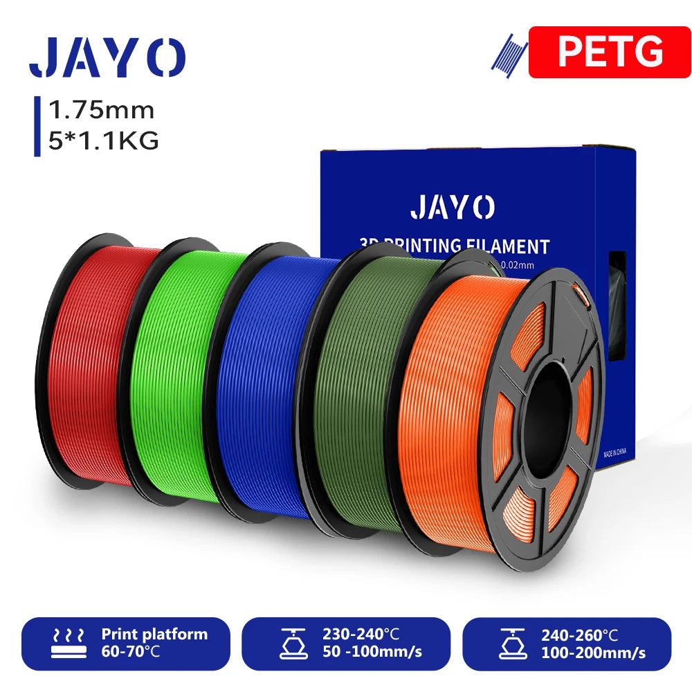 JAYO 5.5KG 3D PETG/PLA/PLA PLUS Printer Filament 1.75mm 100% No Bubble non-toxic 3D Printing Materials for 3D Printer & 3D Pen