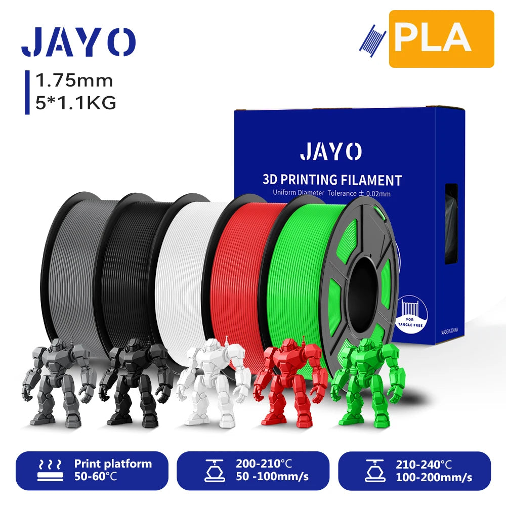 JAYO 5.5KG 3D PETG/PLA/PLA PLUS Printer Filament 1.75mm 100% No Bubble non-toxic 3D Printing Materials for 3D Printer & 3D Pen