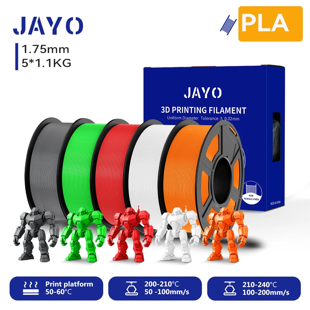 JAYO 5.5KG 3D PETG/PLA/PLA PLUS Printer Filament 1.75mm 100% No Bubble non-toxic 3D Printing Materials for 3D Printer & 3D Pen
