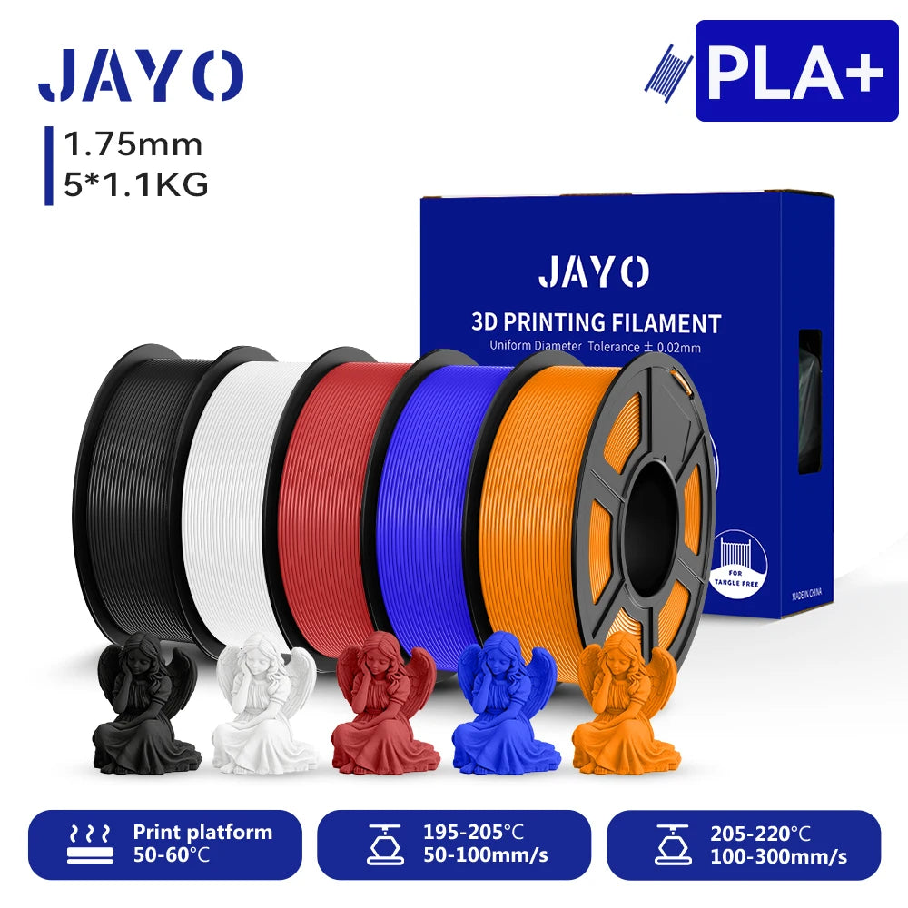 JAYO 5.5KG 3D PETG/PLA/PLA PLUS Printer Filament 1.75mm 100% No Bubble non-toxic 3D Printing Materials for 3D Printer & 3D Pen