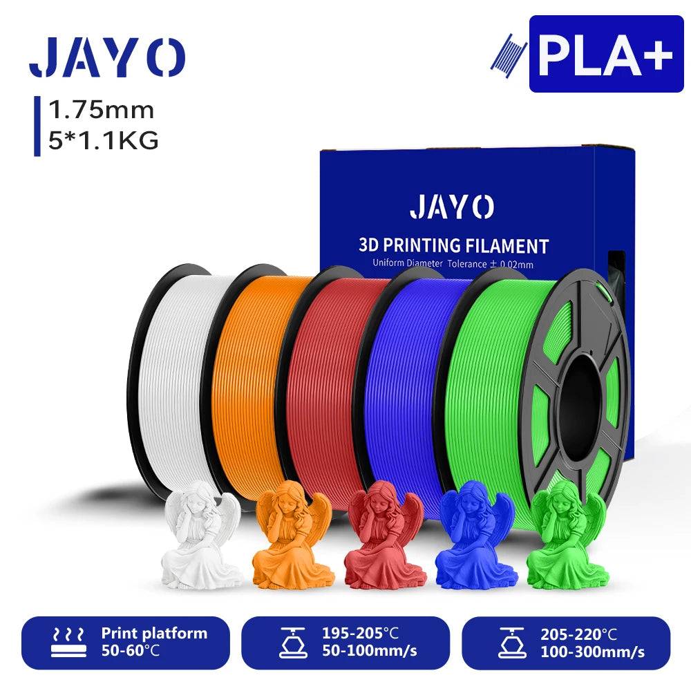JAYO 5.5KG 3D PETG/PLA/PLA PLUS Printer Filament 1.75mm 100% No Bubble non-toxic 3D Printing Materials for 3D Printer & 3D Pen