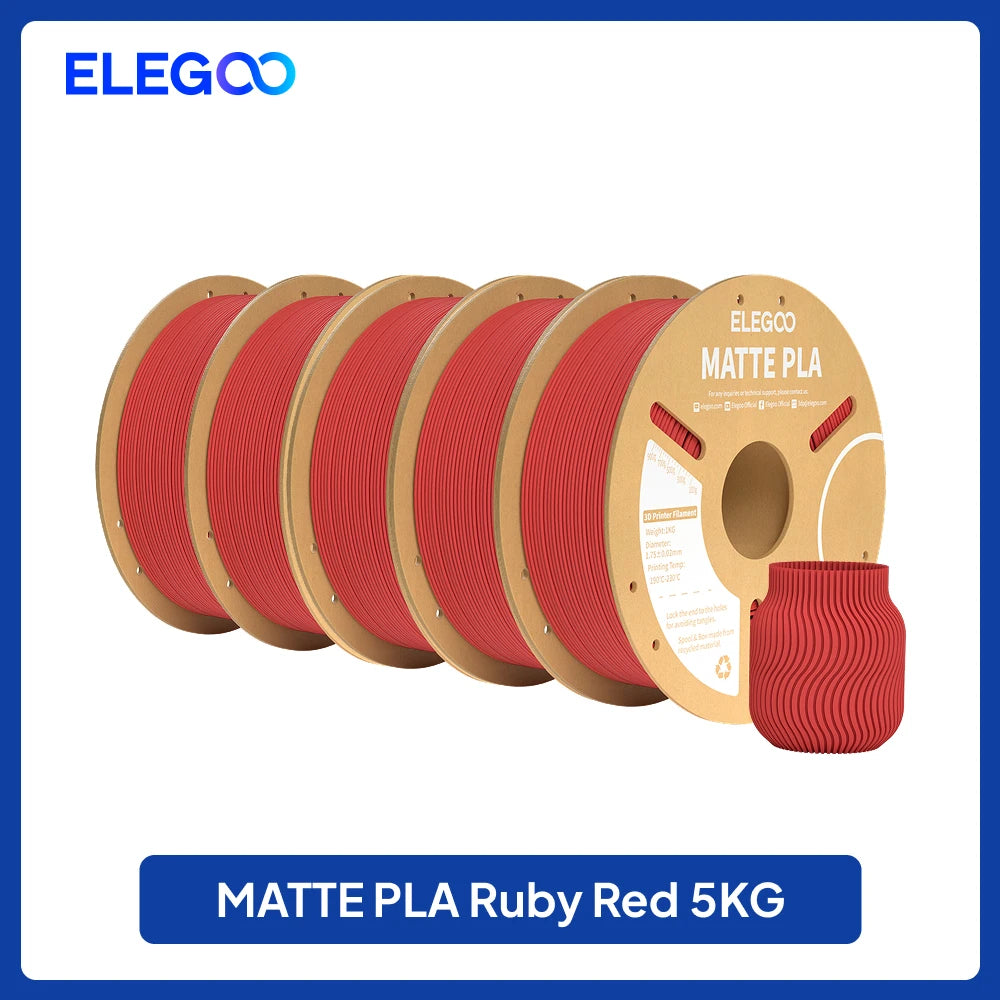ELEGOO Matte Filament PLA 1KG for FDM 3D Printer PLA Elegoo 3D Printer Filament Dimensional Accuracy +/- 0.02mm