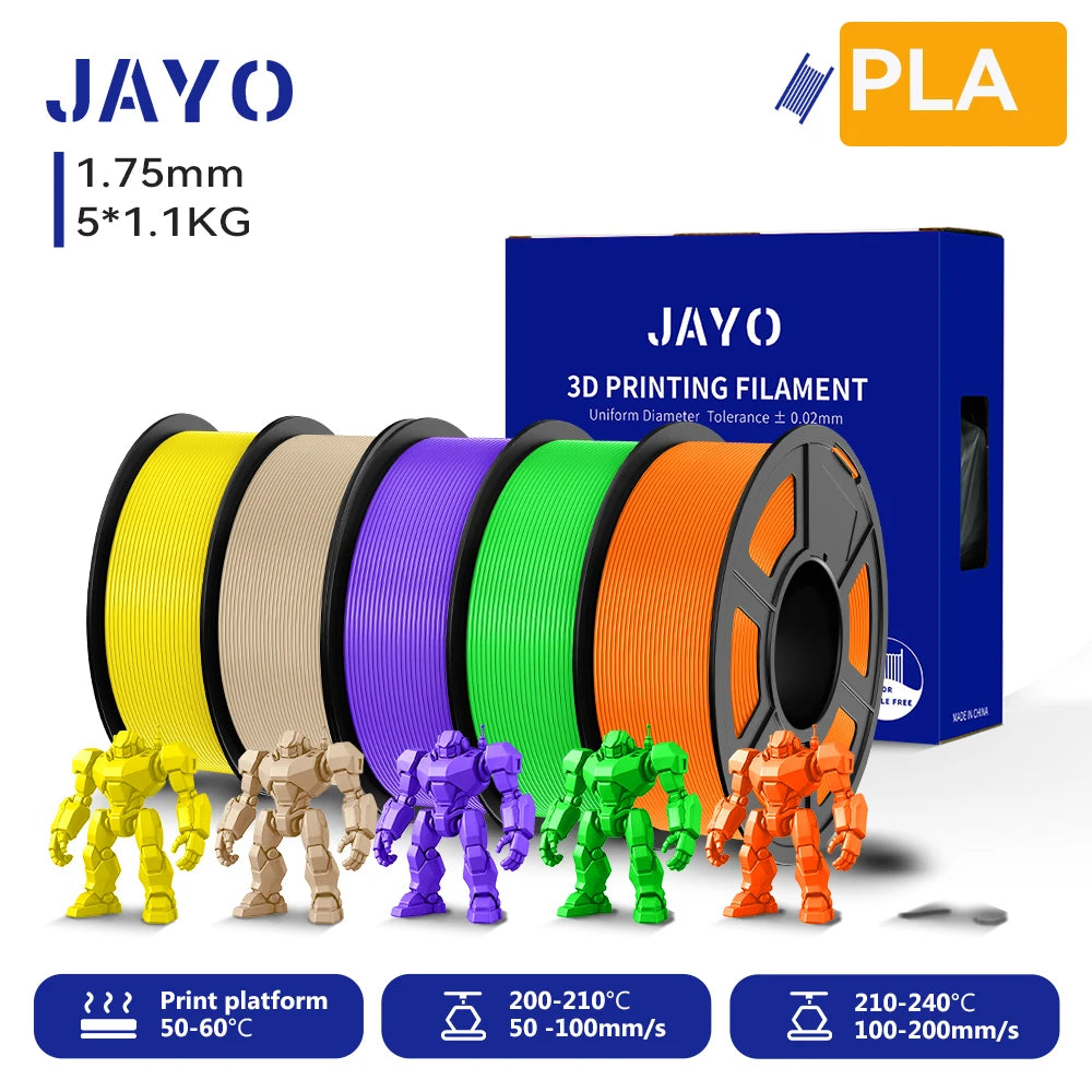JAYO 5.5KG 3D PETG/PLA/PLA PLUS Printer Filament 1.75mm 100% No Bubble non-toxic 3D Printing Materials for 3D Printer & 3D Pen