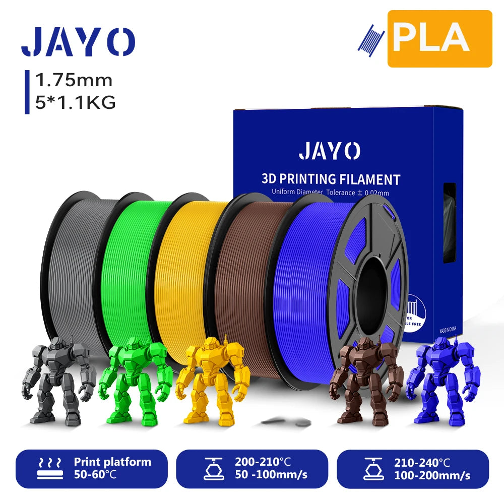 JAYO 5.5KG 3D PETG/PLA/PLA PLUS Printer Filament 1.75mm 100% No Bubble non-toxic 3D Printing Materials for 3D Printer & 3D Pen