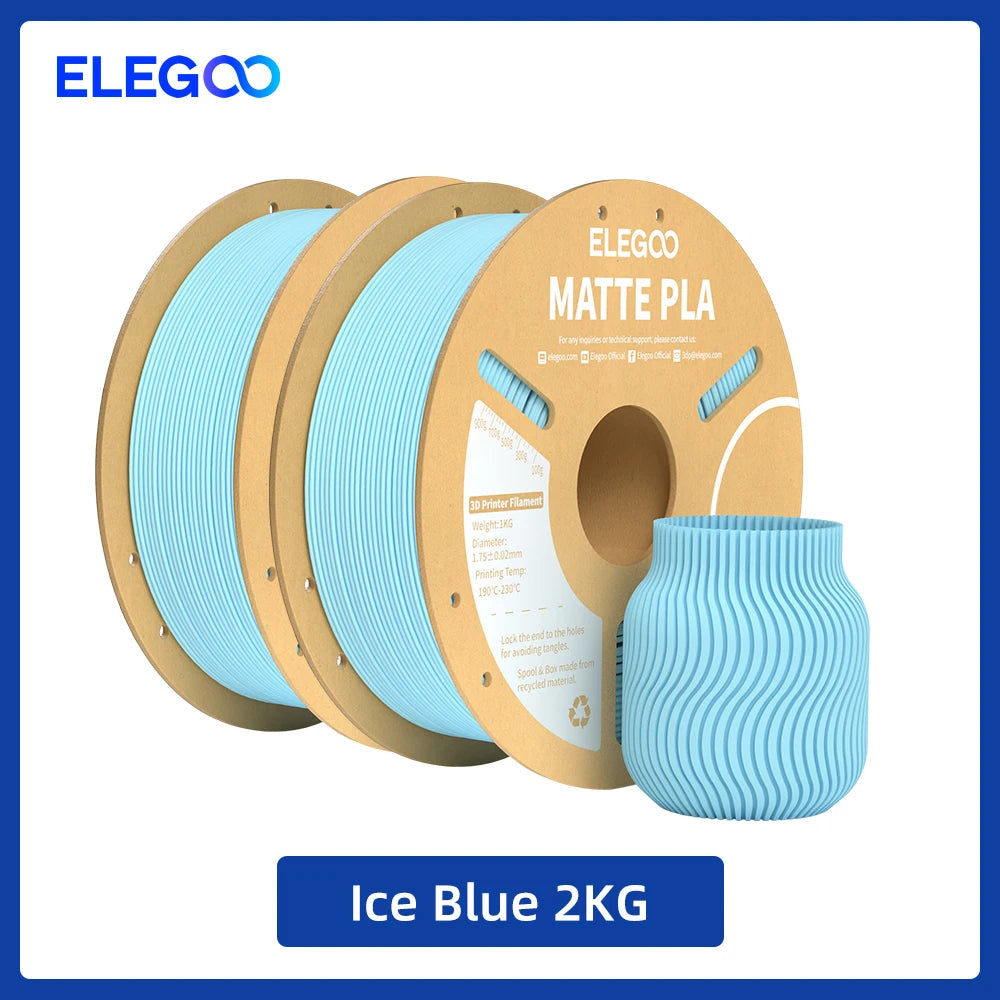 ELEGOO Matte Filament PLA 1KG for FDM 3D Printer PLA Elegoo 3D Printer Filament Dimensional Accuracy +/- 0.02mm